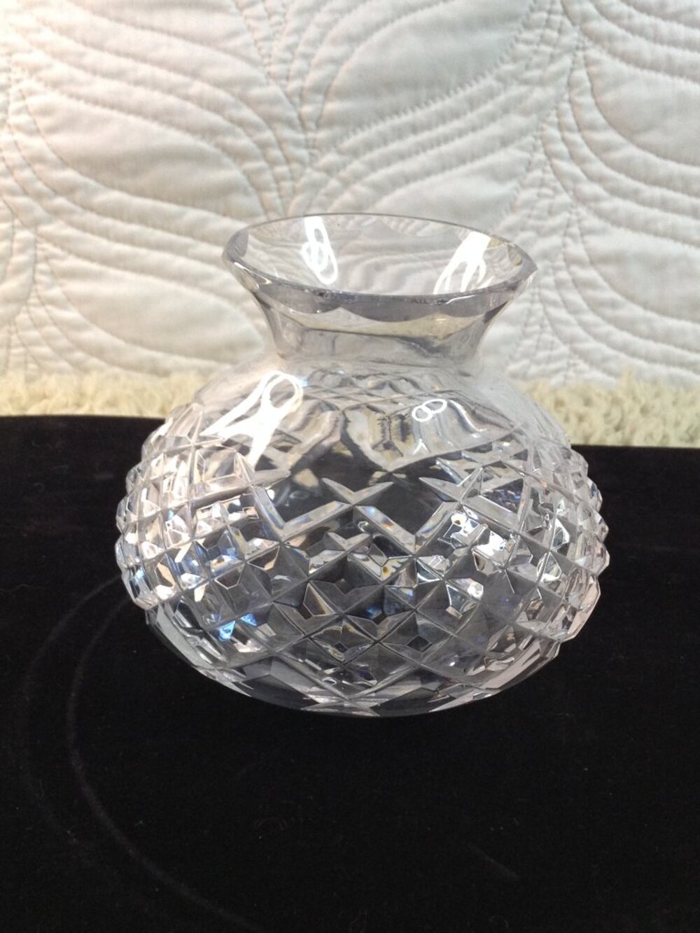 Waterford Crystal Globe Hurricane Lamp Shade**Discontinued piece**Cross Hatched